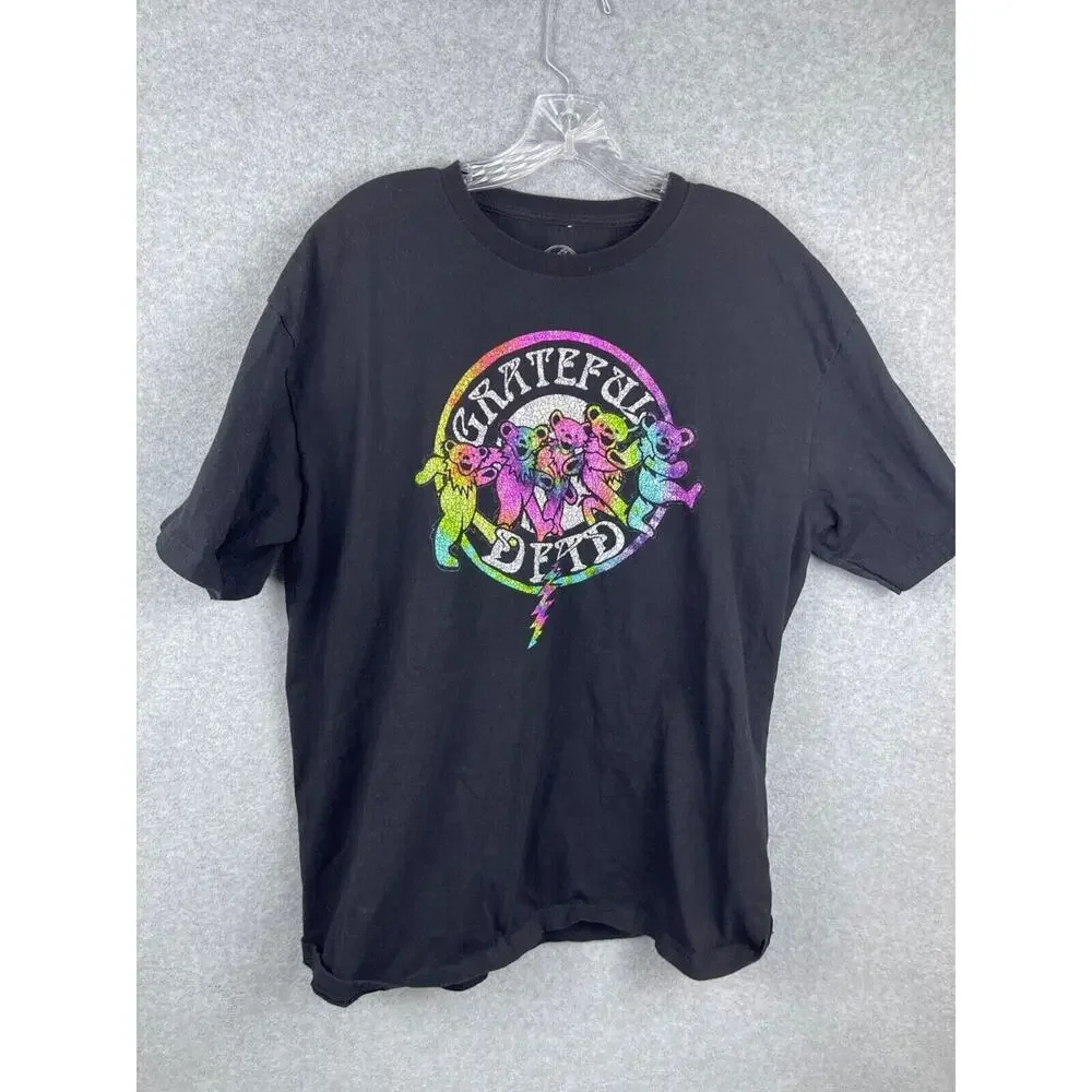 Grateful Dead Shirt Men's XL Black Short Sleeve Dancing Bears Rock Folk‎ Music